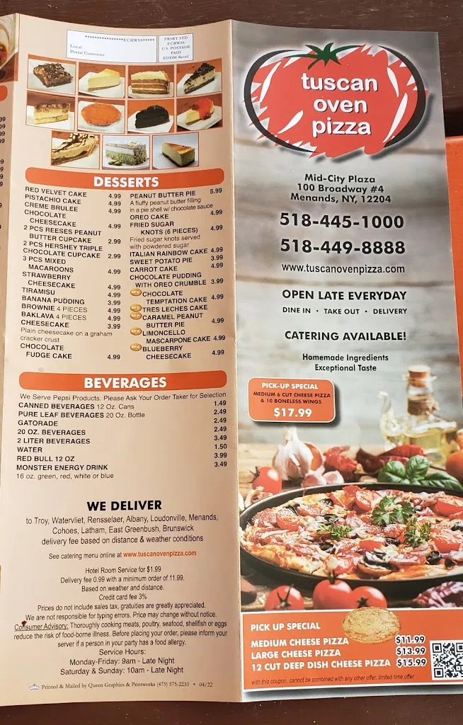 Menu_Tuscan Oven_Albany, NY_image_old_3