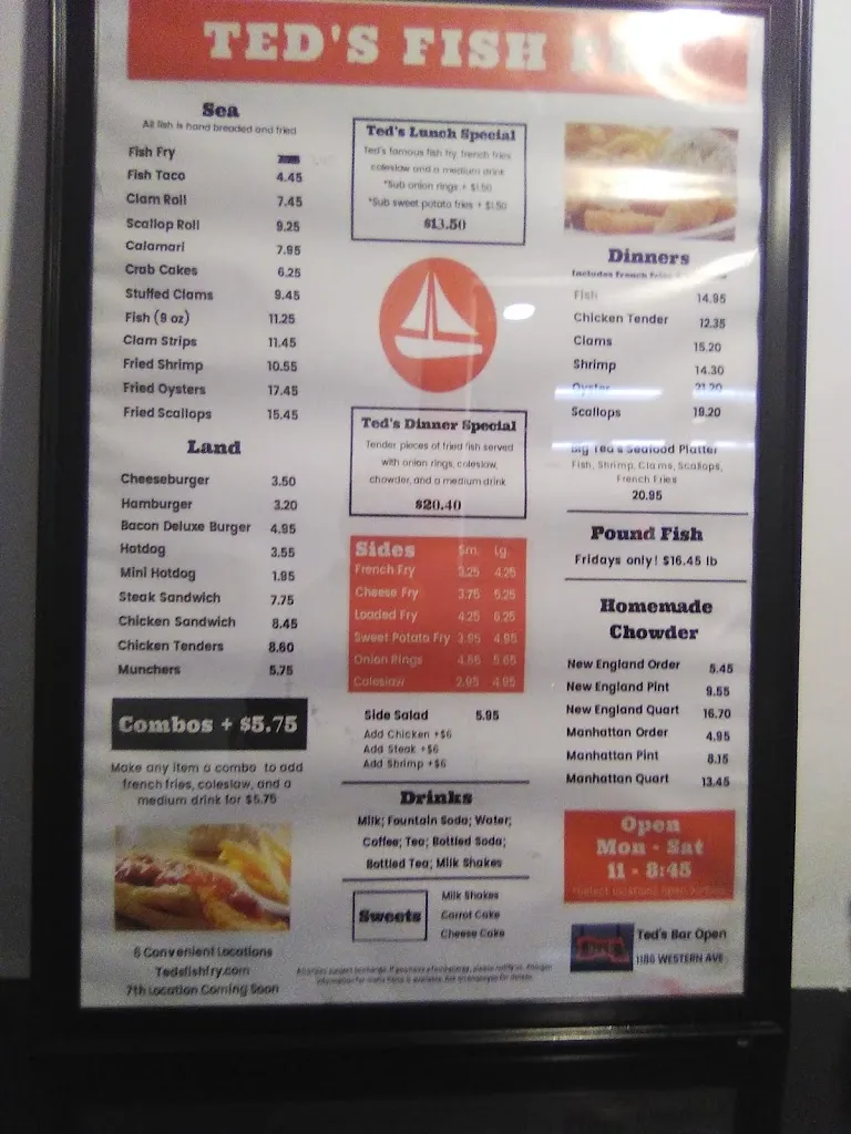 Menu_Ted's Fish Fry_Watervliet, NY_image_old_1