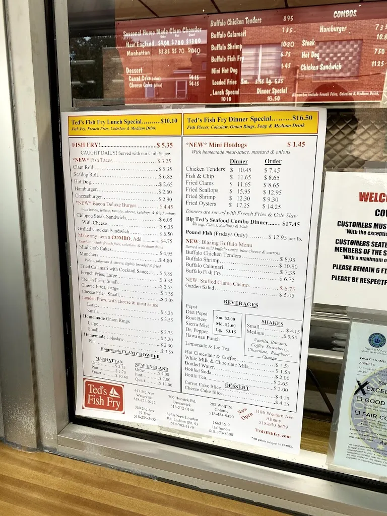 Menu_Ted's Fish Fry_Watervliet, NY_image_old_2