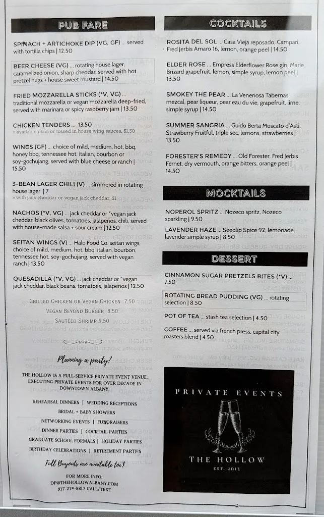 Menu_The Hollow Bar + Kitchen_Albany, NY_image_old_2