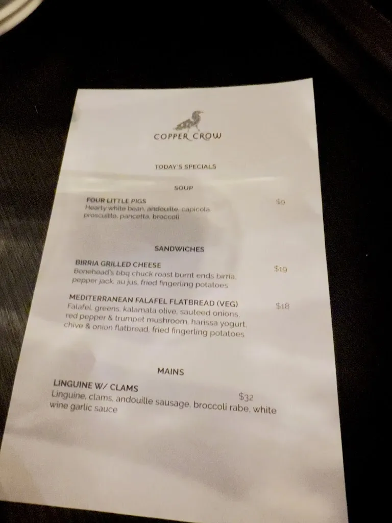 Menu_The Copper Crow_Albany, NY_image_old_3