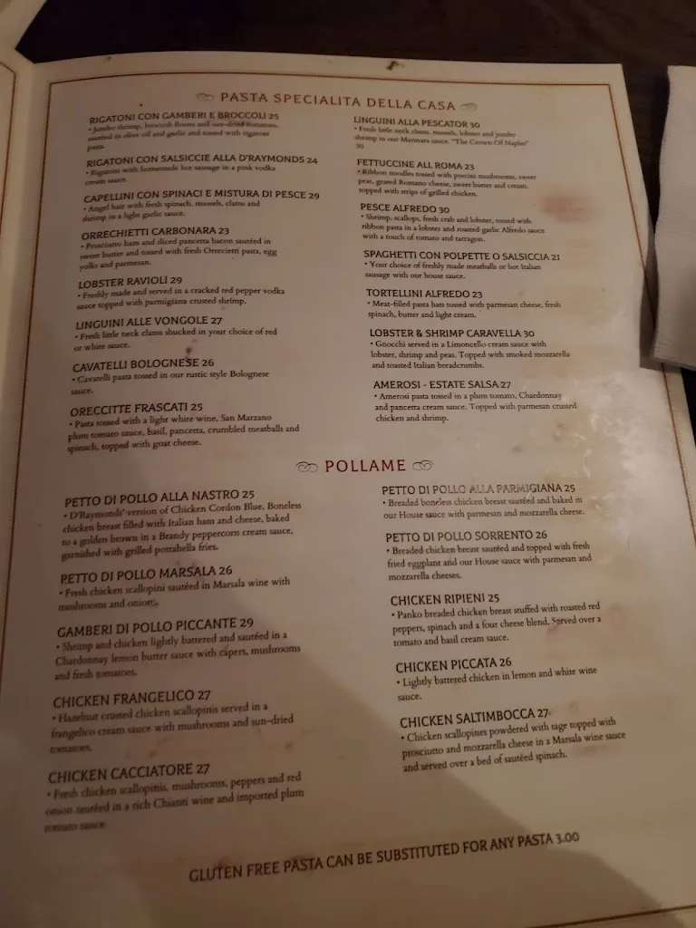 Menu_D'Raymonds_Loudonville, NY_image_old_1