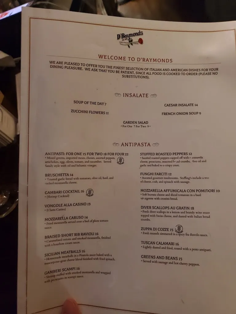 Menu_D'Raymonds_Loudonville, NY_image_old_2