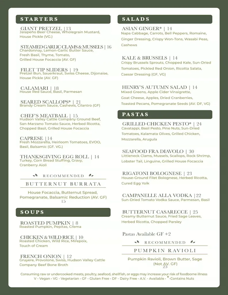 Menu_Henry's at the Farm_Milton, NY_image_old_1
