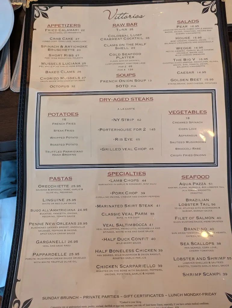 Menu_Vittorio's_Amityville, NY_image_old_2