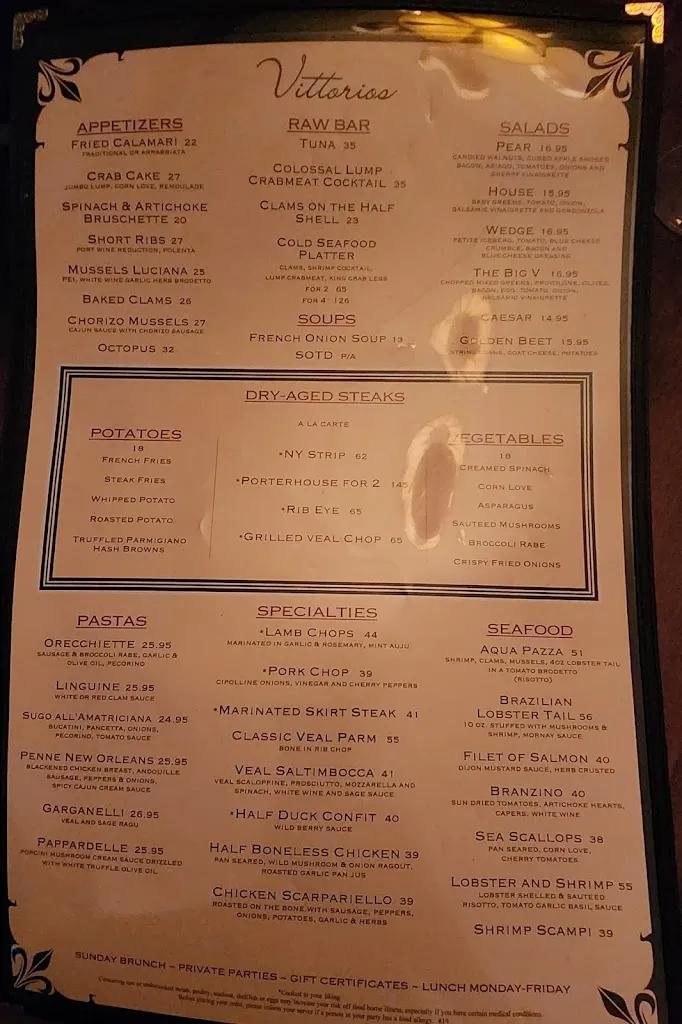 Menu_Vittorio's_Amityville, NY_image_old_3