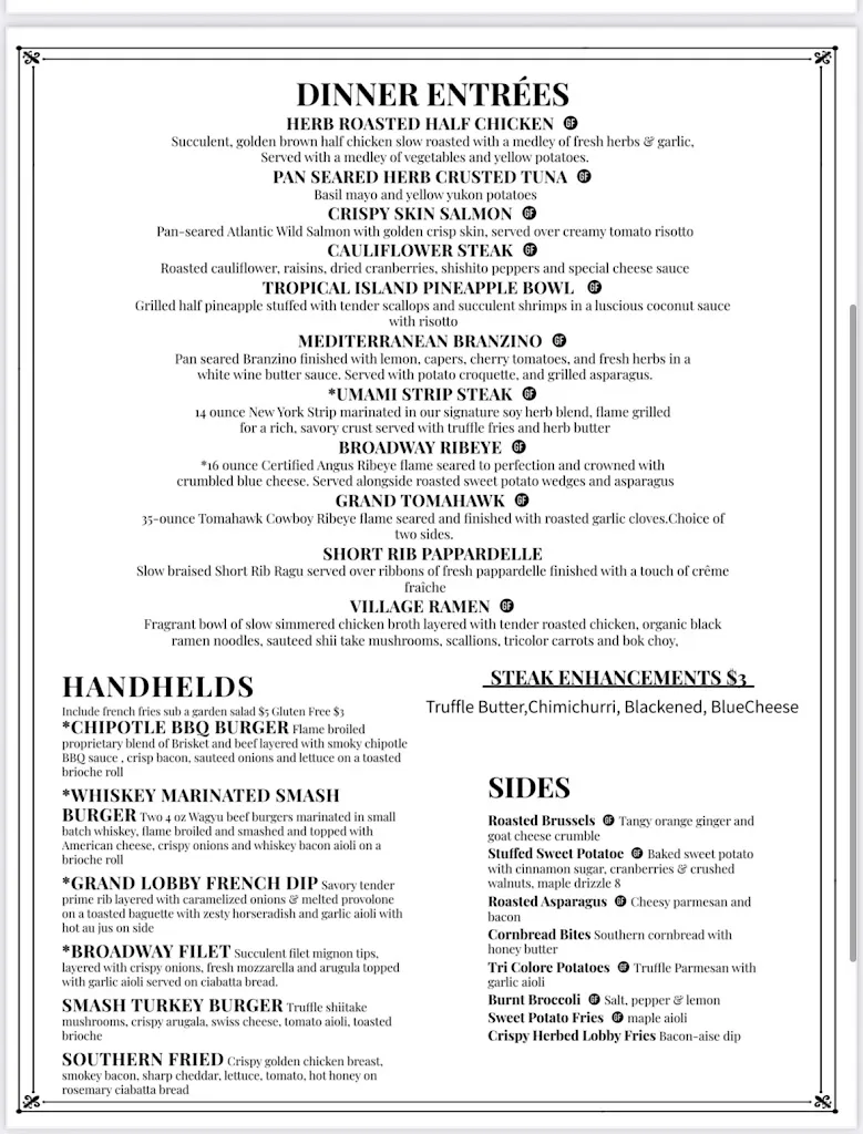 Menu_The Grand Lobby_Amityville, NY_image_old_1