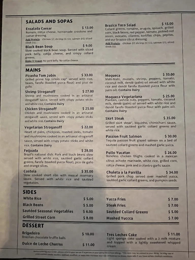 Menu_Brazico Brazilian Mexican Kitchen & Bar_Amityville, NY_image_old_1
