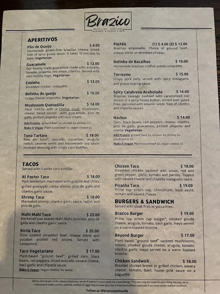 Menu_Brazico Brazilian Mexican Kitchen & Bar_Amityville, NY_image_old_2