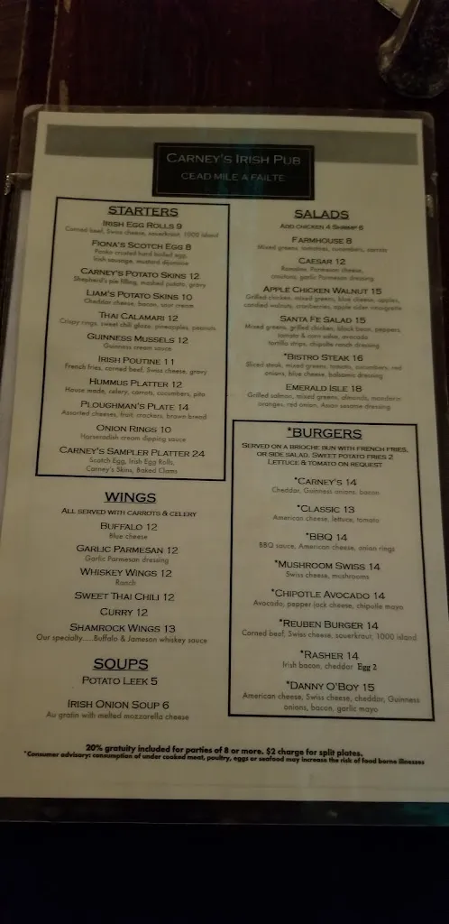 Menu_Carney's Irish Pub & Restaurant_Amityville, NY_image_old_3