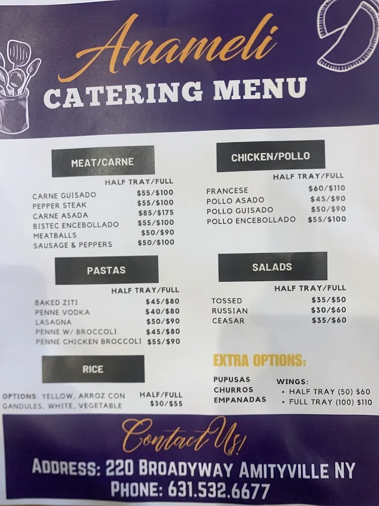 Menu_Anameli Bakery and food Corp_Amityville, NY_image_old_1