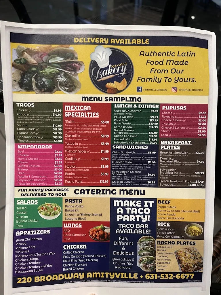 Menu_Anameli Bakery and food Corp_Amityville, NY_image_old_3