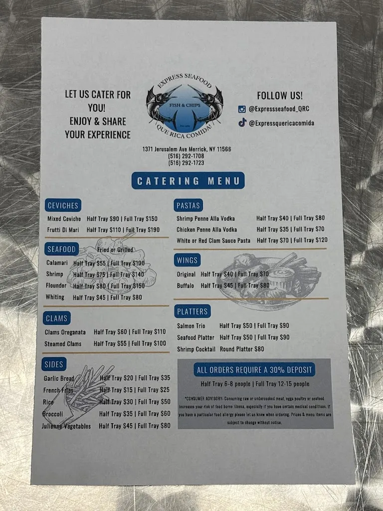 Menu_Express Seafood Que Rica Comida!_North Merrick, NY_image_old_3