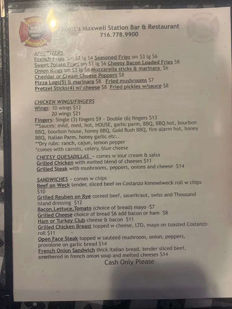 Menu_Maxwell Station Restaurant_Olcott, NY_image_old_1