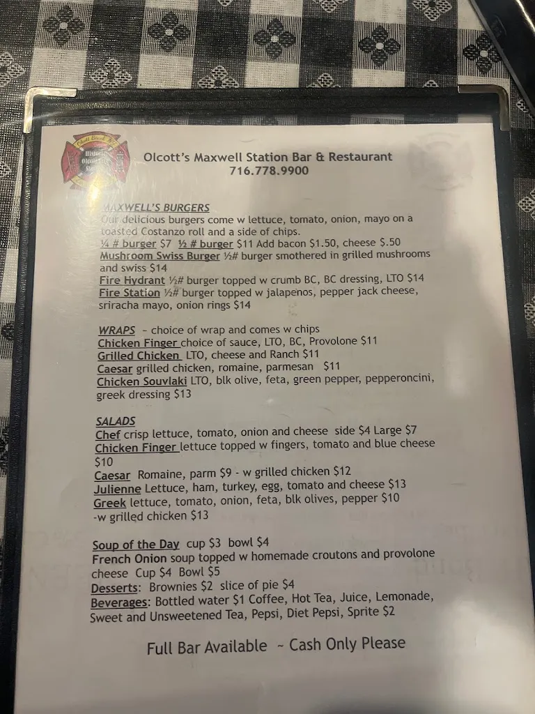 Menu_Maxwell Station Restaurant_Olcott, NY_image_old_3