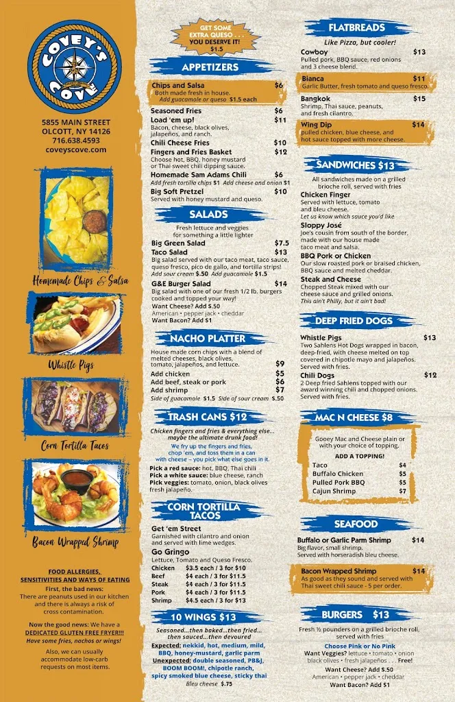 Menu_Covey's Cove_Olcott, NY_image_old_1