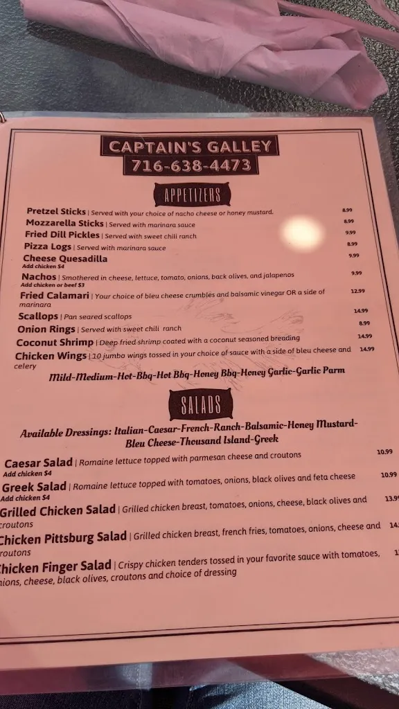 Menu_Captains Galley_Olcott, NY_image_old_3