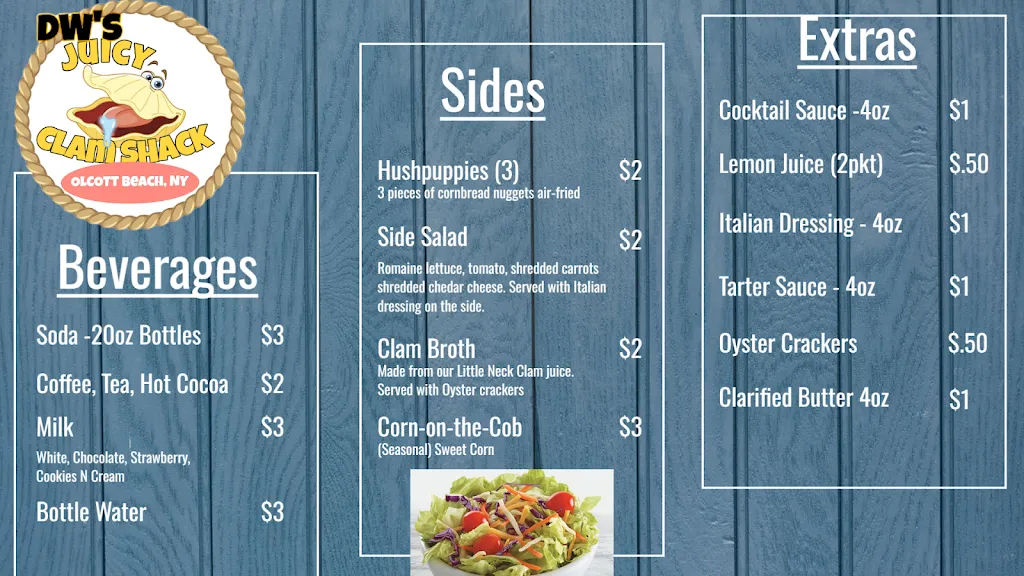 Menu_DW's Juicy Clam Shack_Burt, NY_image_old_2