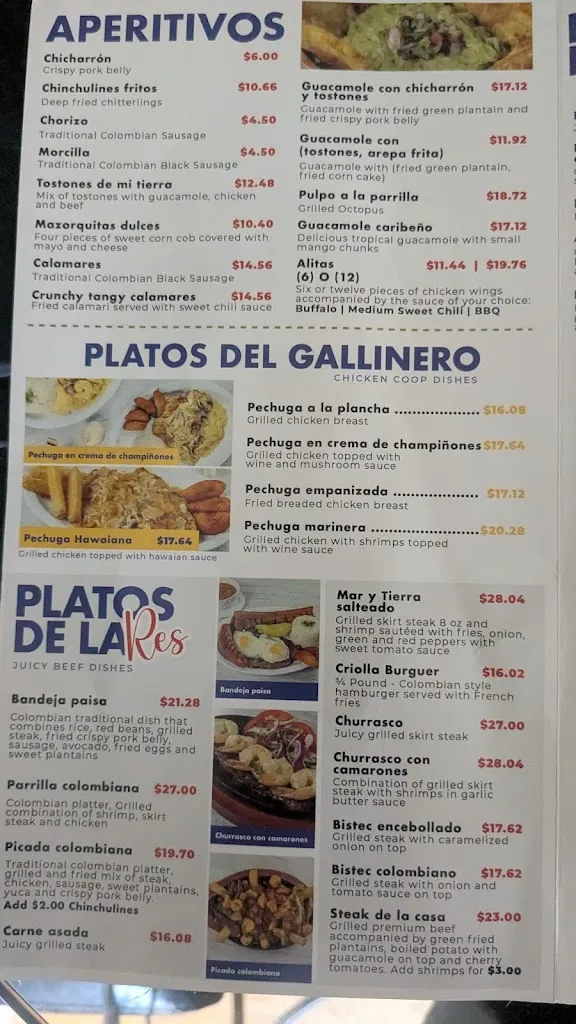Menu_Casa Colombia Orangeburg_Orangeburg, NY_image_old_1