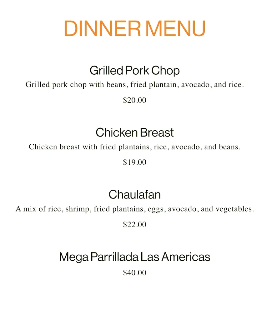 Menu_Las Americas_Ossining, NY_image_old_2