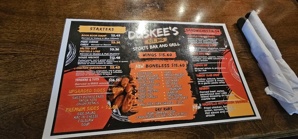 Menu_Duskee's Sports Bar & Grill_Phoenix, NY_image_old_3