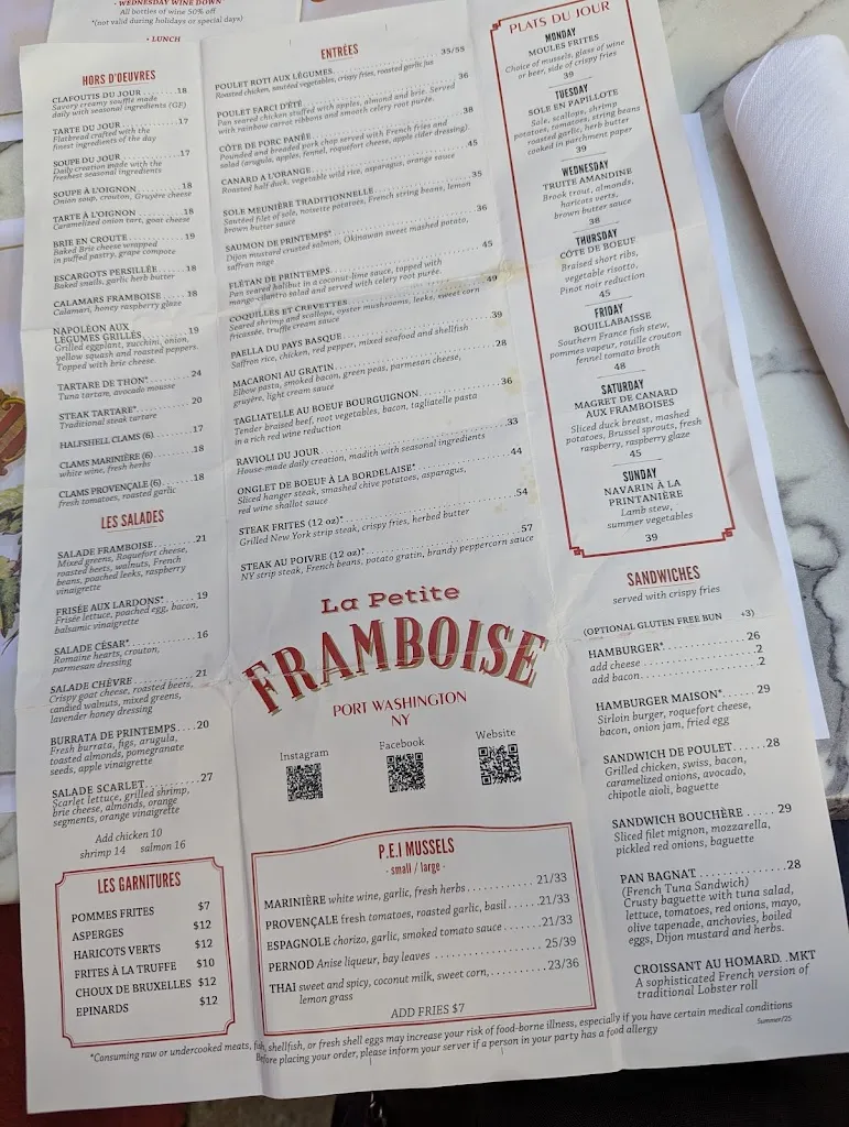 Menu_La Petite Framboise_Port Washington, NY_image_old_1