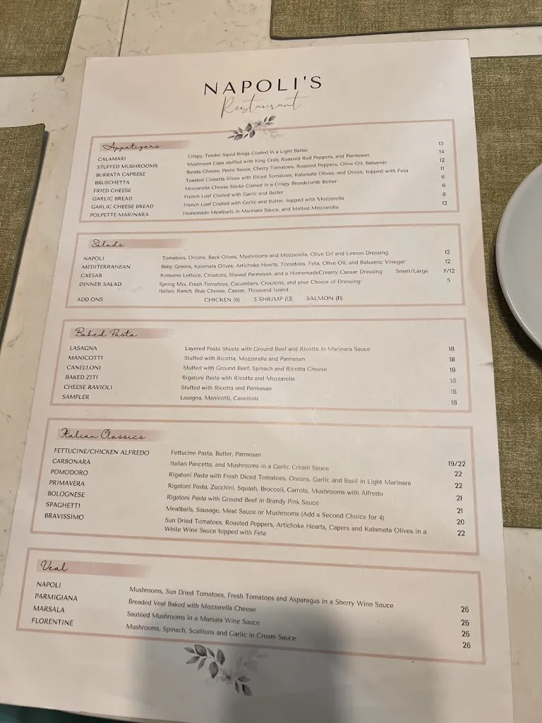 Menu_Napoli's Italian Restaurant_South Ogden, UT_image_old_2