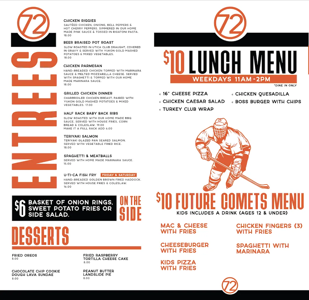 Menu_72 Tavern & Grill_Utica, NY_image_old_1