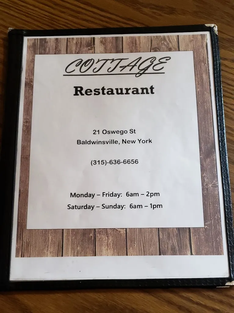 Menu_Cottage Restaurant_Baldwinsville, NY_image_old_2