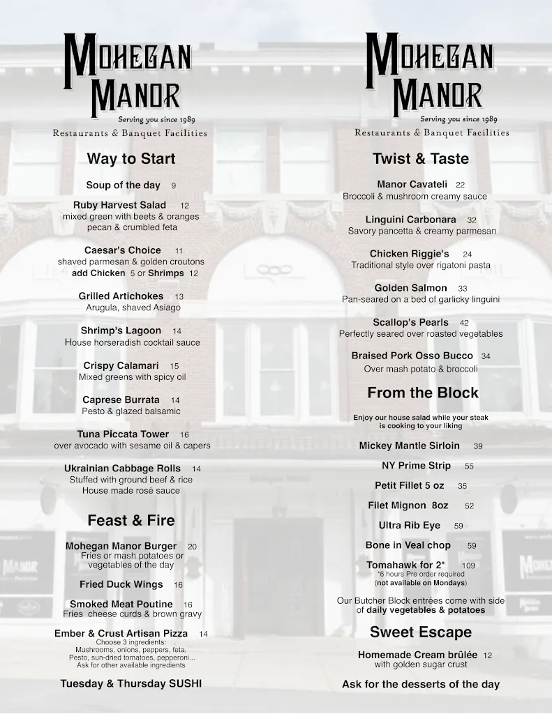 Menu_Mohegan Manor Restaurant & Lounge_Baldwinsville, NY_image_old_2