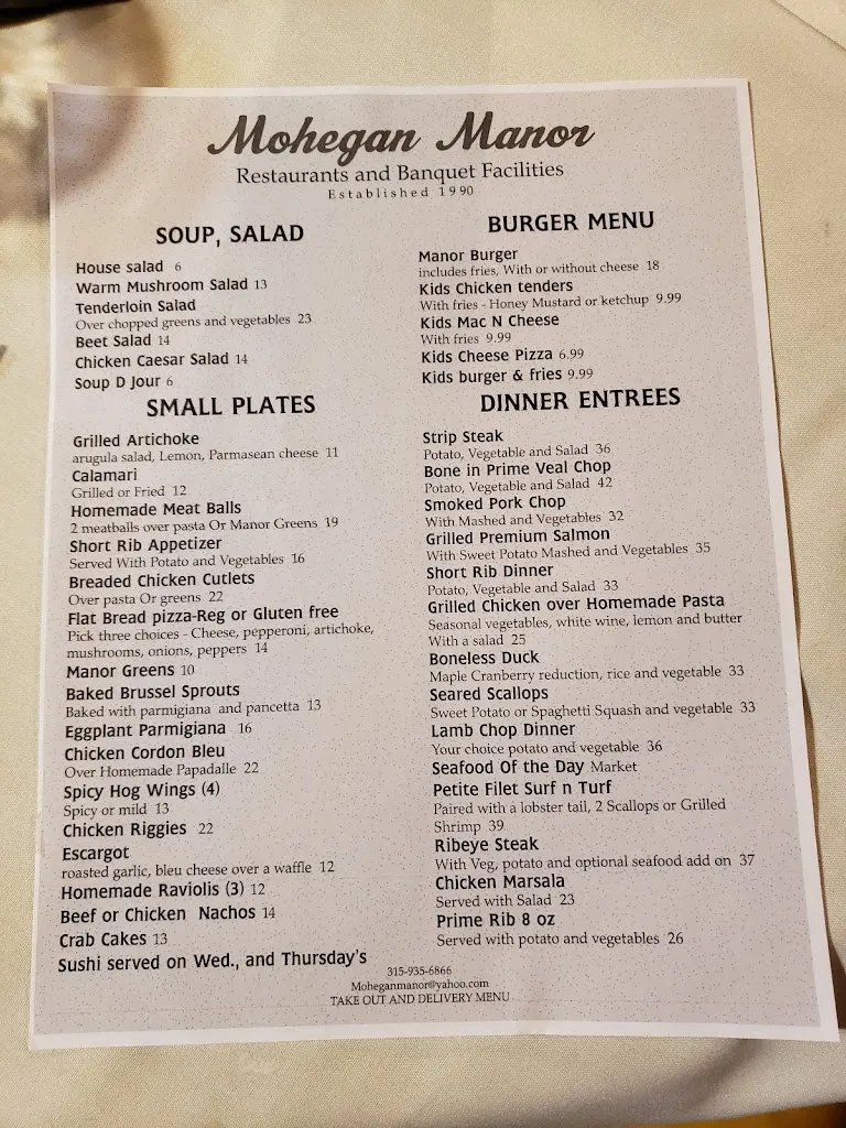 Menu_Mohegan Manor Restaurant & Lounge_Baldwinsville, NY_image_old_3