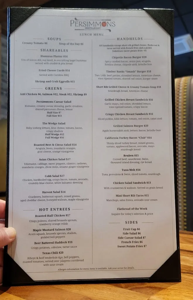 Menu_Persimmons_Baldwinsville, NY_image_old_2