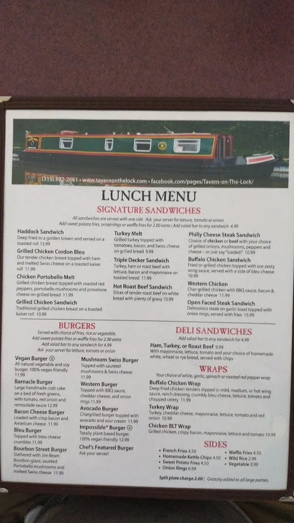Menu_Tavern On the Lock_Fulton, NY_image_old_1