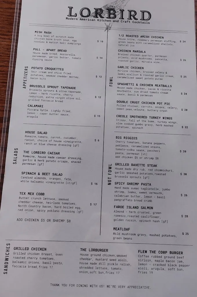 Menu_Lor Bird_Fulton, NY_image_old_1