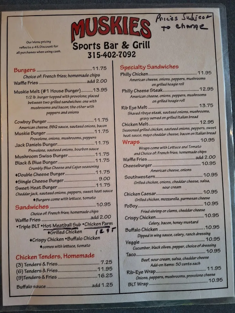 Muskies Sports Bar and Grill restaurant in Fulton, NY