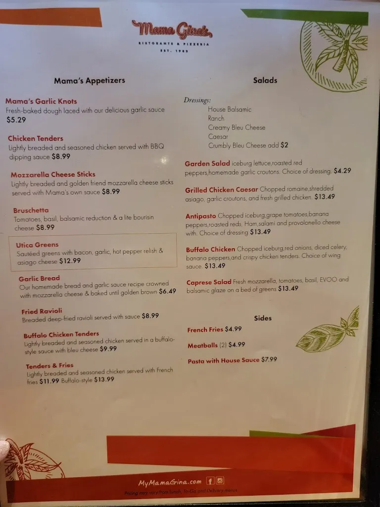 Menu_Mama Gina's_Fulton, NY_image_old_3