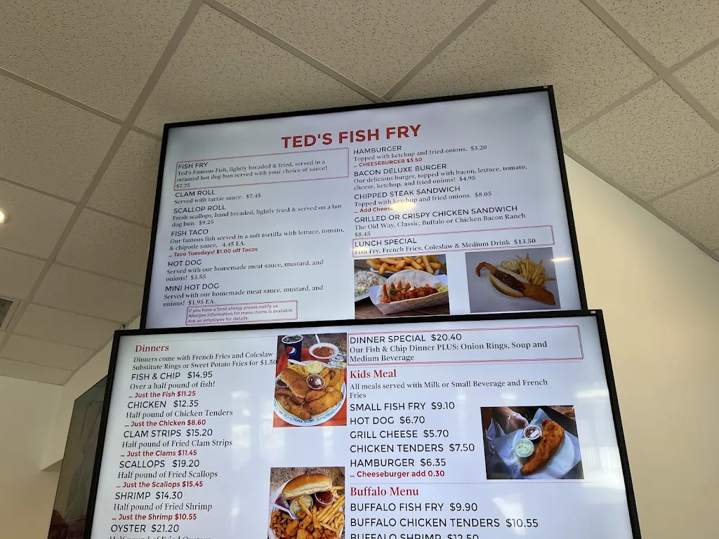 Menu_Ted's Fish Fry_Albany, NY_image_old_1