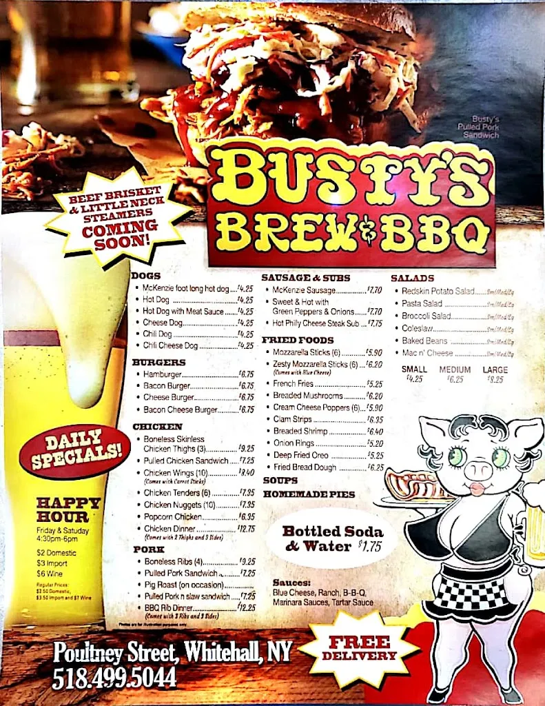 Menu_BUSTY'S BREW & BBQ_Whitehall, NY_image_old_1