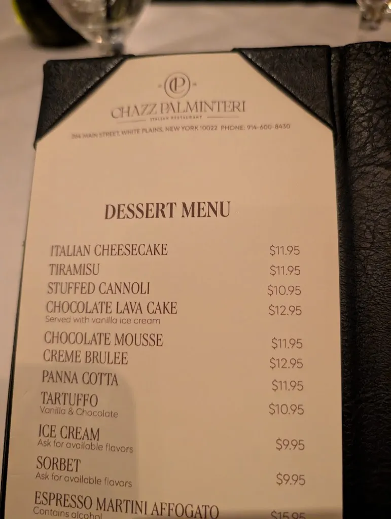 Menu_Chazz Palminteri Italian Restaurant White Plains_White Plains, NY_image_old_2