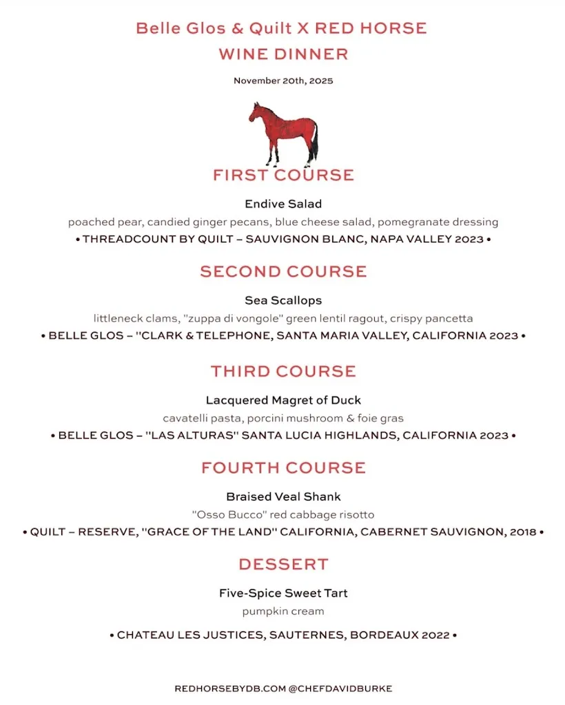 Menu_Red Horse by David Burke – White Plains_White Plains, NY_image_old_1