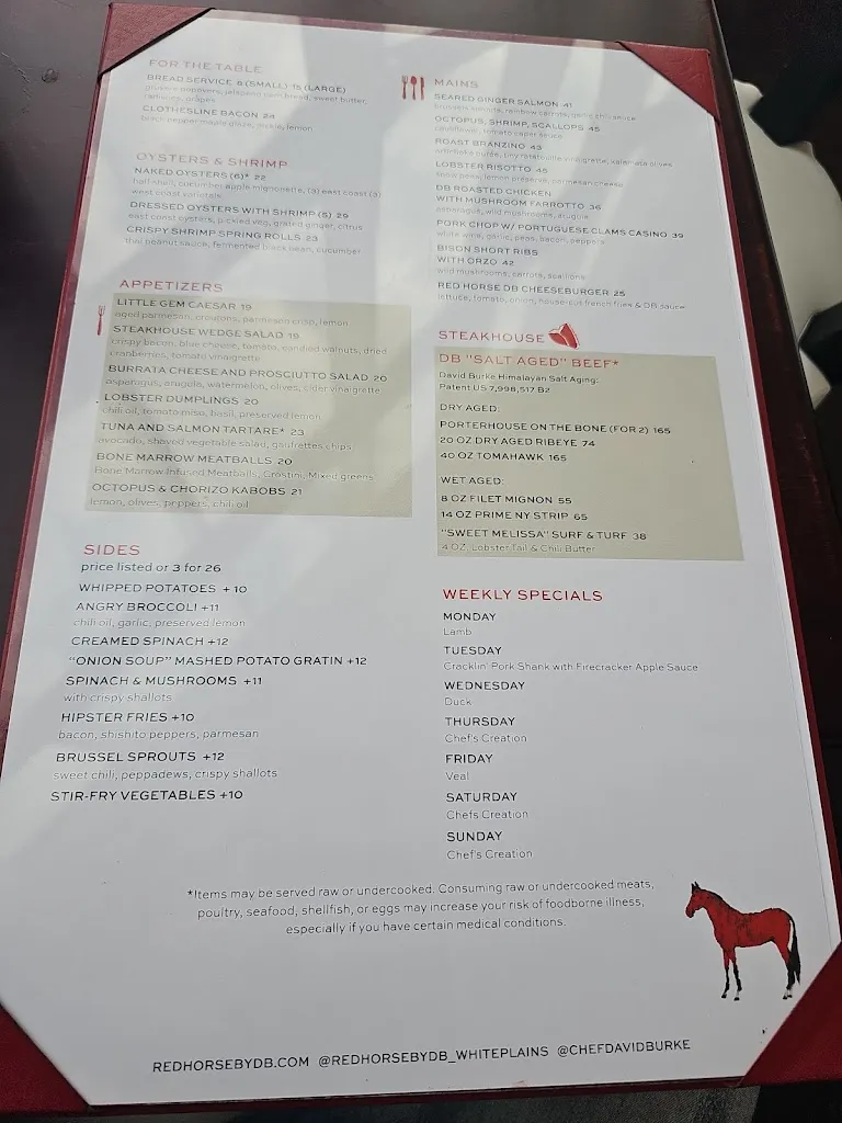 Menu_Red Horse by David Burke – White Plains_White Plains, NY_image_old_2