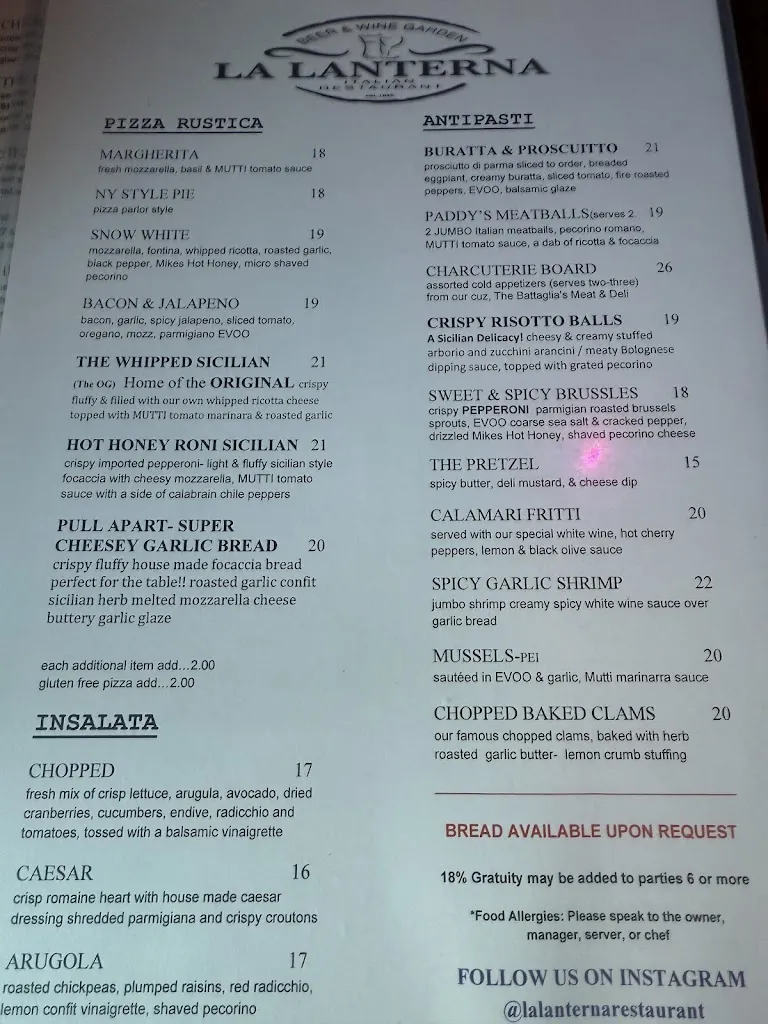 Menu_La Lanterna Restaurant Wine & Beer Garden_Yonkers, NY_image_old_2