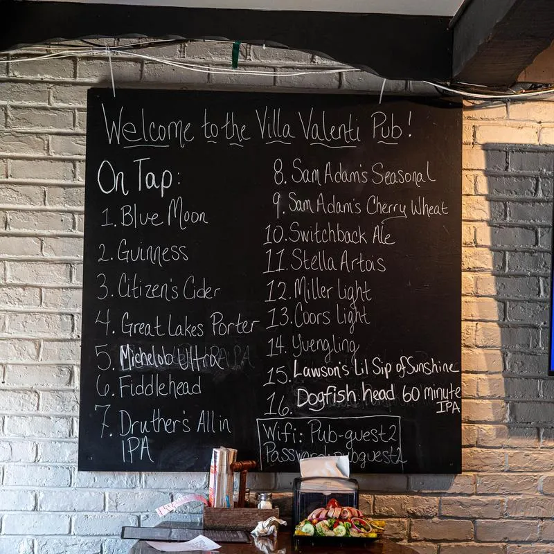Menu_Villa Valenti_Troy, NY_image_old_1