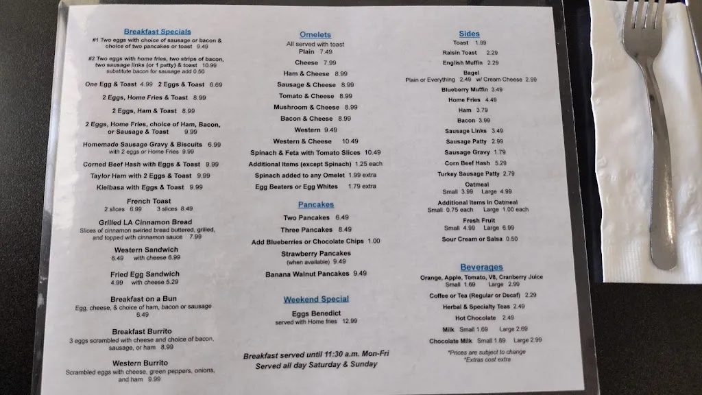 Menu_Youngstown Village Diner_Youngstown, NY_image_old_1