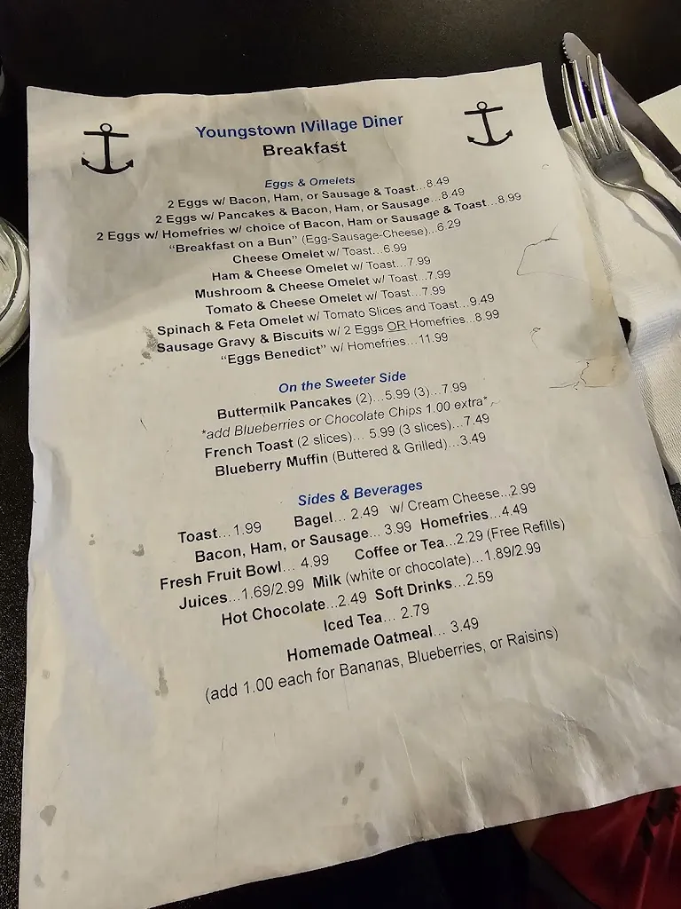 Menu_Youngstown Village Diner_Youngstown, NY_image_old_2