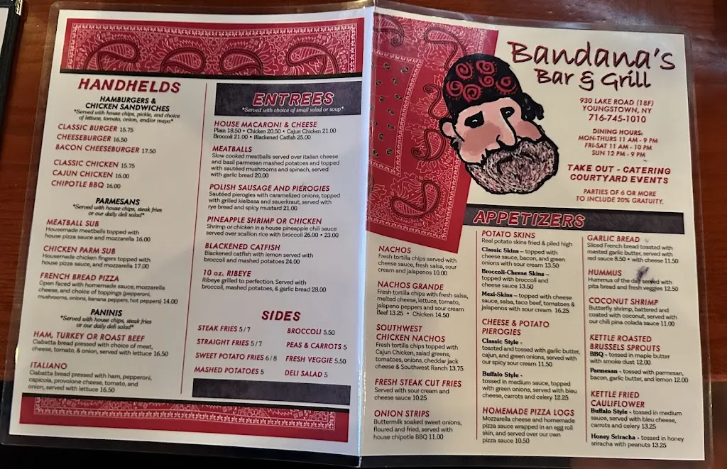 Menu_Bandana's Bar & Grill_Youngstown, NY_image_old_2
