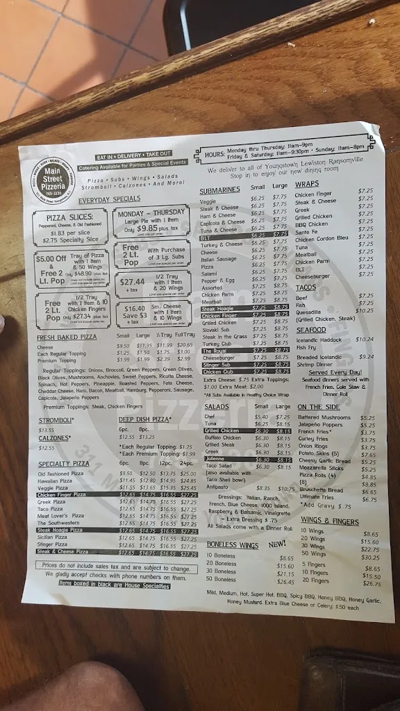 Menu_Main Street Pizzeria_Youngstown, NY_image_old_1