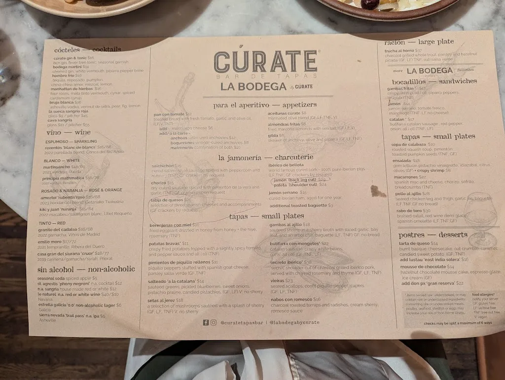 Menu_Cúrate Bar de Tapas_Asheville, NC_image_old_2
