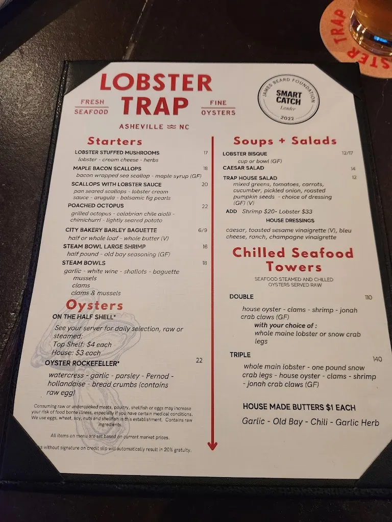Menu_The Lobster Trap_Asheville, NC_image_old_2
