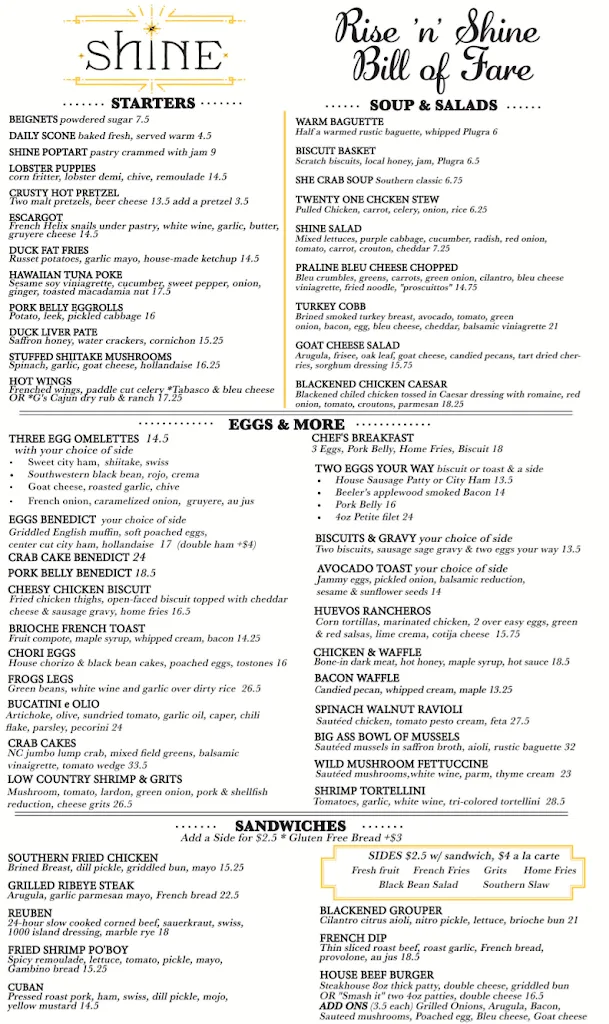 Menu_Shine_Hendersonville, NC_image_old_2